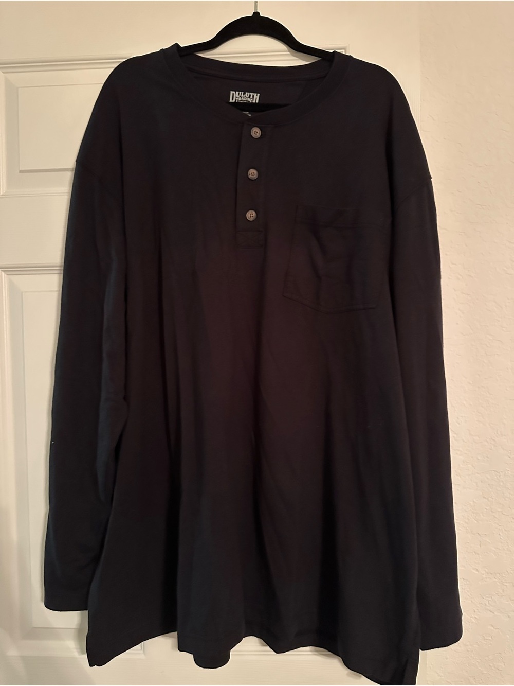 Duluth Trading Co Men's Long-Sleeve Henley T Shirt - Black